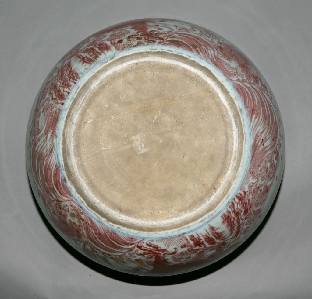 图片[2]-Underglaze red cloud dragon bowl-China Archive